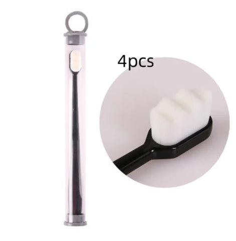 Home Ultra-Fine Toothbrush in Wavy Pink with Super Soft Bristles - Himpall