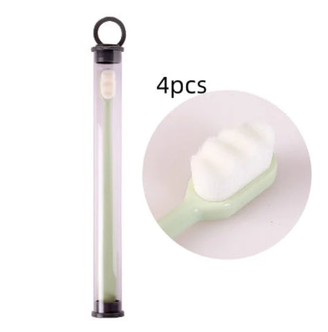 Home Ultra-Fine Toothbrush in Wavy Pink with Super Soft Bristles - Himpall