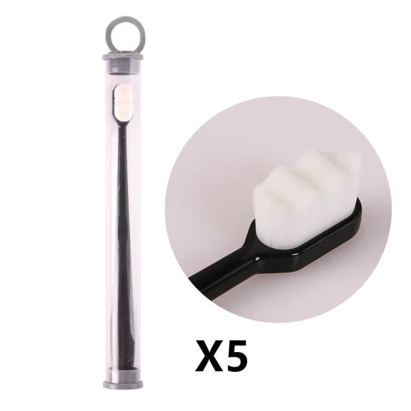 Home Ultra-Fine Toothbrush in Wavy Pink with Super Soft Bristles - Himpall