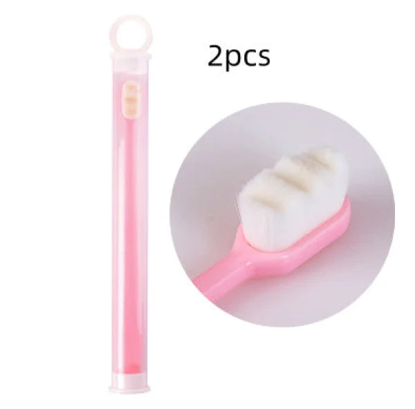 Home Ultra-Fine Toothbrush in Wavy Pink with Super Soft Bristles - Himpall