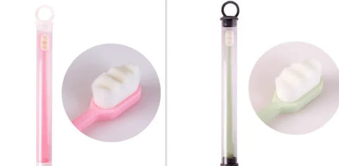 Home Ultra-Fine Toothbrush in Wavy Pink with Super Soft Bristles - Himpall