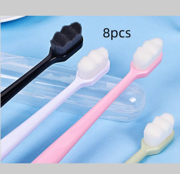 Home Ultra-Fine Toothbrush in Wavy Pink with Super Soft Bristles - Himpall