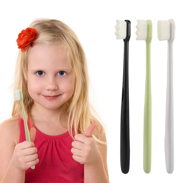 Home Ultra-Fine Toothbrush in Wavy Pink with Super Soft Bristles - Himpall