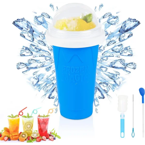 Homemade Smoothie Cup Multifunctional Slushy Maker Cup for Treats - Blue