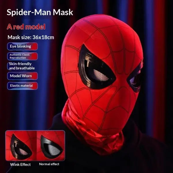 Movable Eyes Spider-Man PVC Mask Gift for Cosplay - 1PCS
