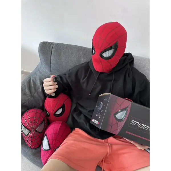 Movable Eyes Spider-Man PVC Mask Gift for Cosplay - 1PCS