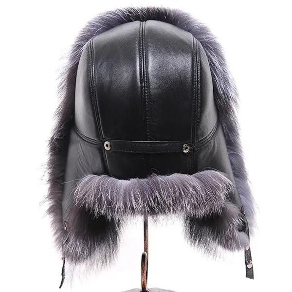 Hot high-end luxury fur hat Men’s fox fur hat Lei Feng cap ear cap fur necessary hat Real fur hat 100% Sheepskin top