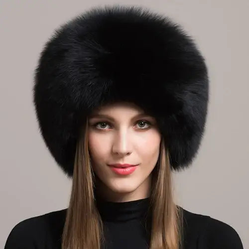 Hot Sale 100% natural Fox Fur Hat Women Cap Thick Fur Cap Winter Warm Hat Female Fashion For Women Hat With Earmuffs