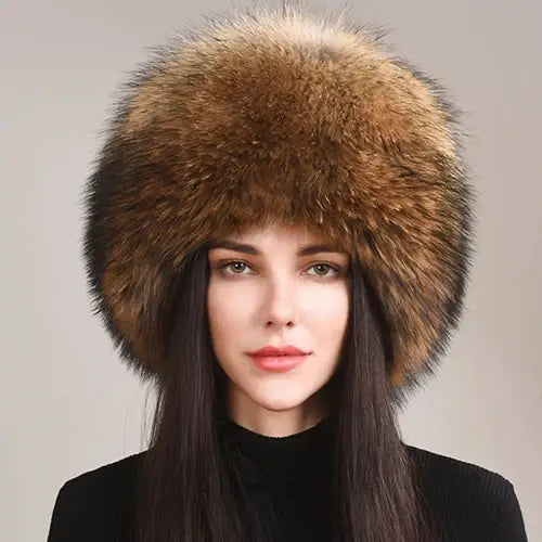 Hot Sale 100% natural Fox Fur Hat Women Cap Thick Fur Cap Winter Warm Hat Female Fashion For Women Hat With Earmuffs