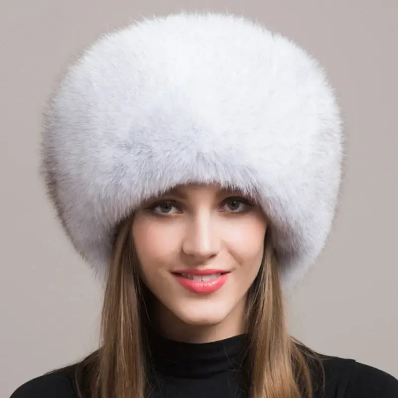 Hot Sale 100% natural Fox Fur Hat Women Cap Thick Fur Cap Winter Warm Hat Female Fashion For Women Hat With Earmuffs
