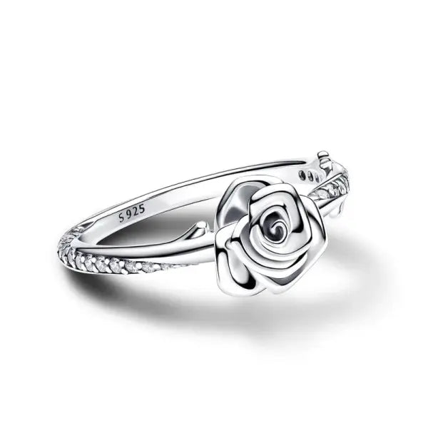 925 Sterling Silver “Rose in Bloom” Ring – Exquisite Women’s Fashion Jewelry for Wedding Party & Gift