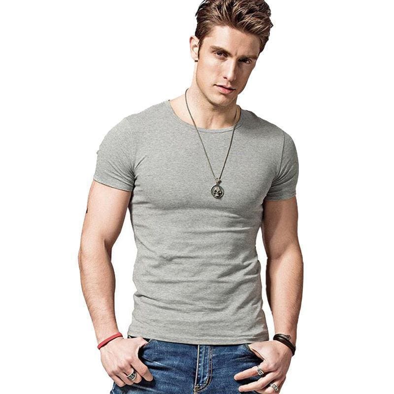 Hot Summer Men T-Shirts - Gray / L