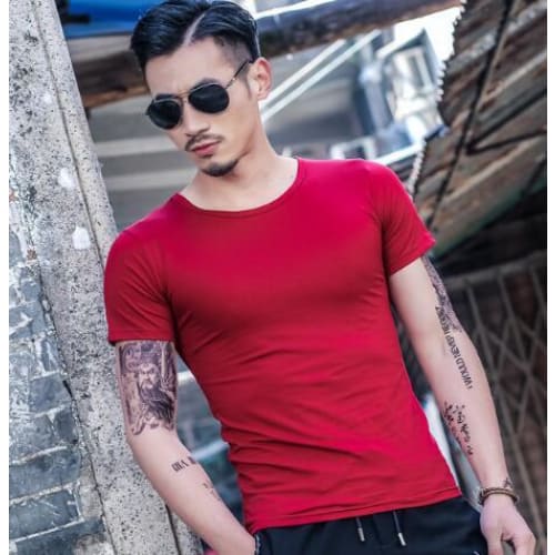 Hot Summer Men T-Shirts - Red / L