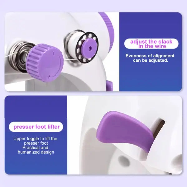 Household 202Mini Sewing Machines Handheld Sewing Machine Light and Speed Control for Beginner DIY Home Sewing
