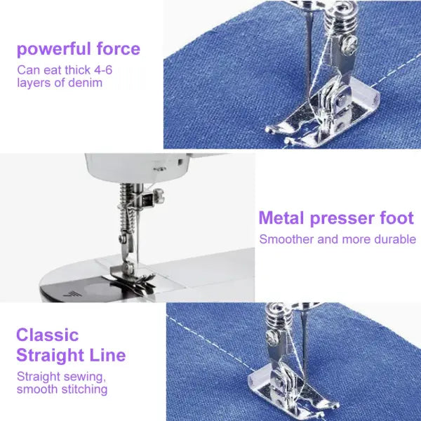 Household 202Mini Sewing Machines Handheld Sewing Machine Light and Speed Control for Beginner DIY Home Sewing