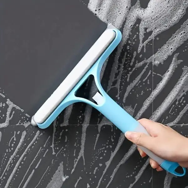 Household multi-function glass cleaning mirror with watering can 3-in-1 glass scraper window scraper - SKY BLUE