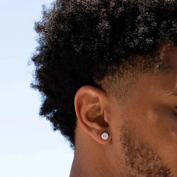 Huitan CZ Stud Earrings for Women & Men – Silver Trendy Gift Jewelry - Himpall