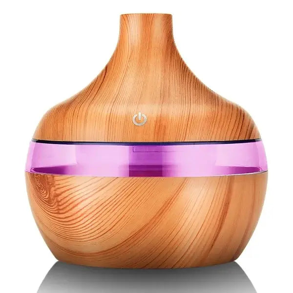 Ultrasonic air humidifier aroma diffuser unisex (300ml) for aromatherapy - Light wood