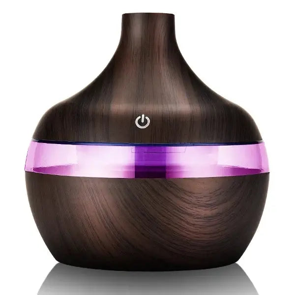 Ultrasonic air humidifier aroma diffuser unisex (300ml) for aromatherapy - dark wood