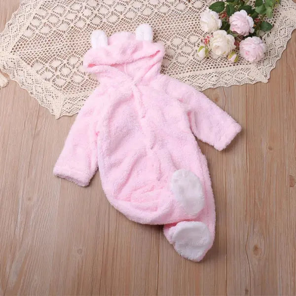 Humor Bear Baby Romper – Autumn Winter Cartoon Long Sleeve Jumpsuit for Boys & Girls Toddler Playsuit - BA019 pink