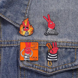 Humor Comedy Movies Character Enamel Pins Brooch Cartoon Red Eared Animals Badge Backpack Lapel Pin Accessories Gift