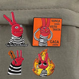 Humor Comedy Movies Character Enamel Pins Brooch Cartoon Red Eared Animals Badge Backpack Lapel Pin Accessories Gift