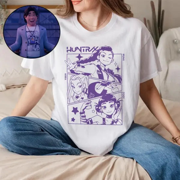 K-pop Demon Hunter Anime T-Shirt - Harajuku Aesthetic Graphic Tee - Gift for Anime and K-pop Fans - BJ5126-white / XS