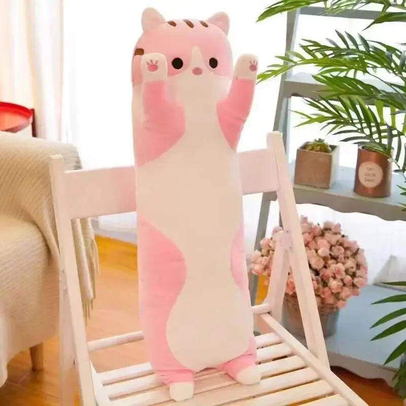 Husky Body Pillow for Comfortable Side Sleeping | Plush Companion - Pink / 50cm (total 55cm)