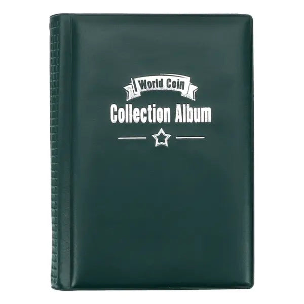PU Leather Coin Collection Album (60/120 Pockets): Portable Coin Organizer & Storage Book - green