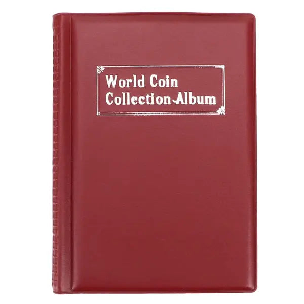 PU Leather Coin Collection Album (60/120 Pockets): Portable Coin Organizer & Storage Book - Red 120Pockets