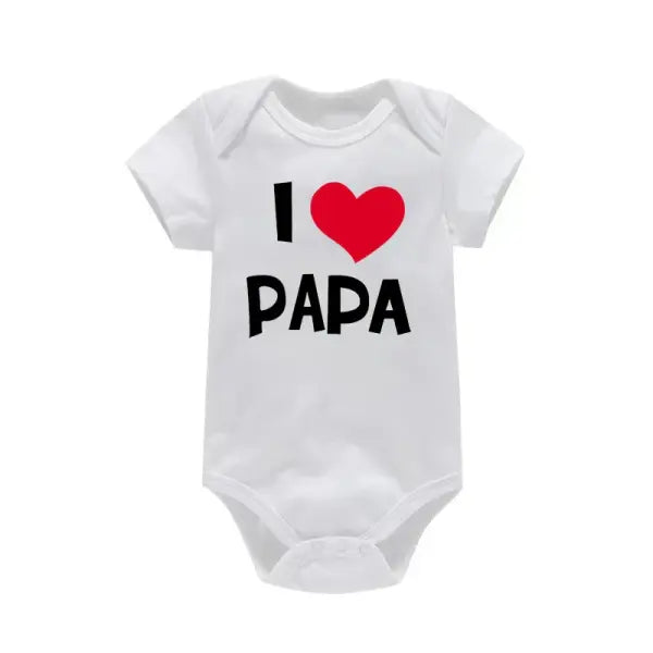 I Love Mama & Papa” Baby Romper – Funny Triangle Onesie for Newborns & Infant T-Shirt Bodysuit - PF0136 / 3M