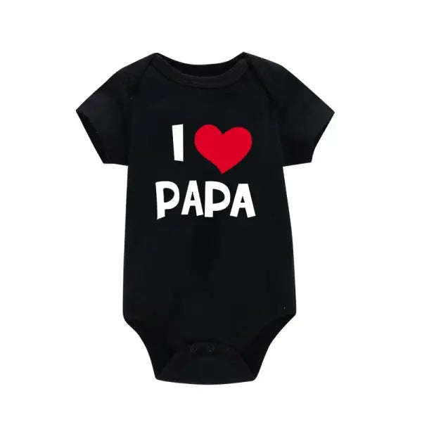 I Love Mama & Papa” Baby Romper – Funny Triangle Onesie for Newborns & Infant T-Shirt Bodysuit - PF0136-HS / 3M