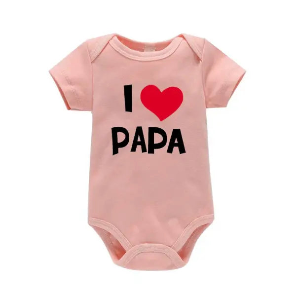 I Love Mama & Papa” Baby Romper – Funny Triangle Onesie for Newborns & Infant T-Shirt Bodysuit - PF0136-F / 3M
