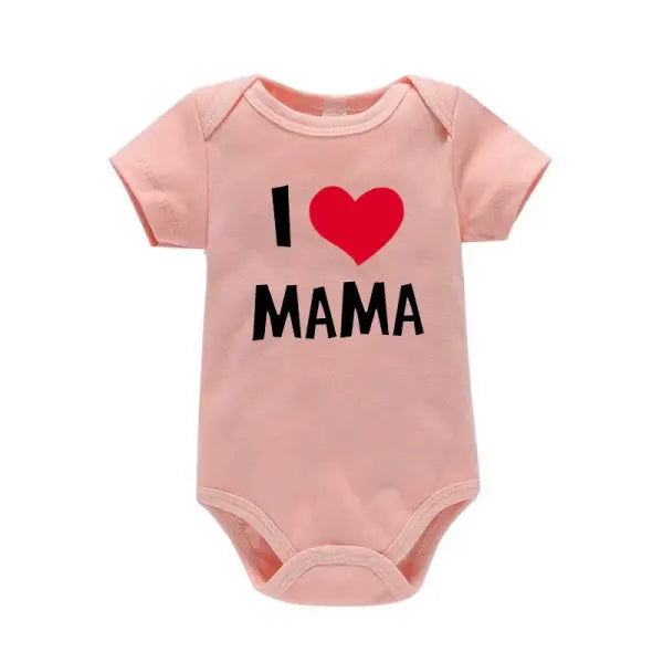 I Love Mama & Papa” Baby Romper – Funny Triangle Onesie for Newborns & Infant T-Shirt Bodysuit - PF0135-F / 3M