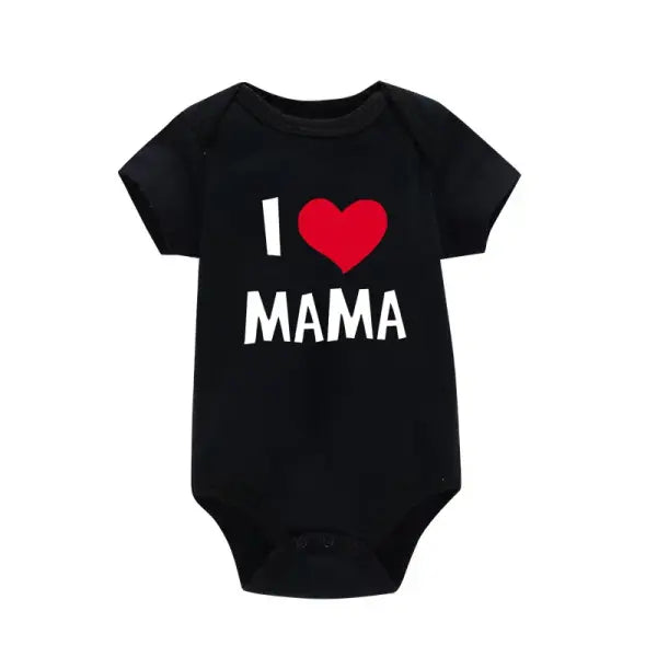 I Love Mama & Papa” Baby Romper – Funny Triangle Onesie for Newborns & Infant T-Shirt Bodysuit - PF0135-HS / 3M