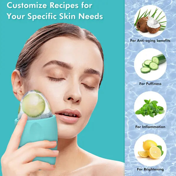 Ice Cube Facial Roller Silicone Skin Care Tool for Pore Shrinking - None