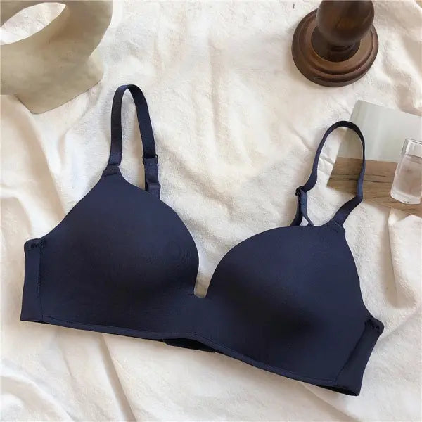 Ice Silk Bra For Women Comfort Wireless Gather Sexy Underwear For Women Push Up Simple Lingerie Seamless Brassiere