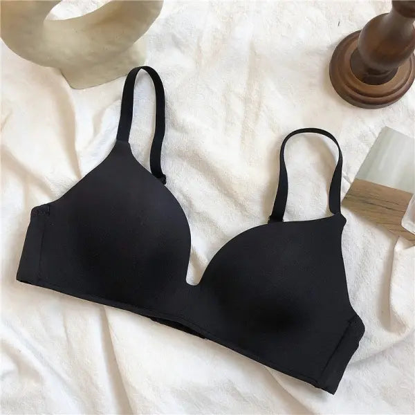 Ice Silk Bra For Women Comfort Wireless Gather Sexy Underwear For Women Push Up Simple Lingerie Seamless Brassiere