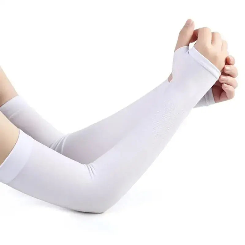 Ice Silk Sleeve Sunscreen Cuff Arm Sleeves Long Gloves Sun UV Protection Hand Protector Cover Anti-Slip Summer Outdoor