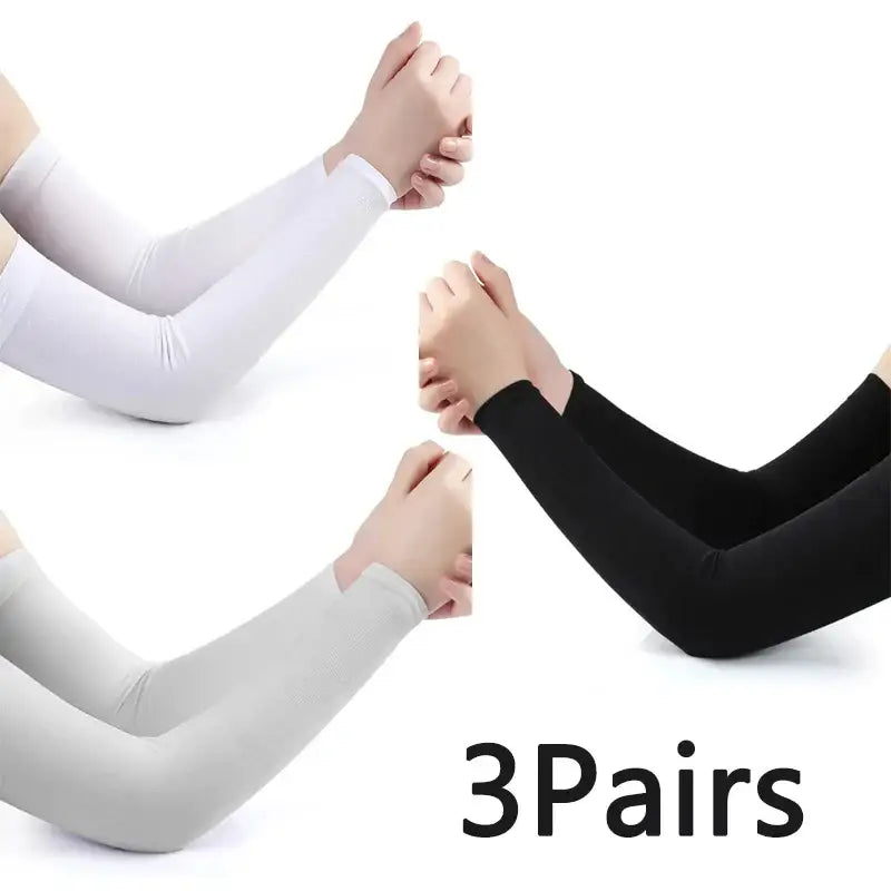 Ice Silk Sleeve Sunscreen Cuff Arm Sleeves Long Gloves Sun UV Protection Hand Protector Cover Anti-Slip Summer Outdoor