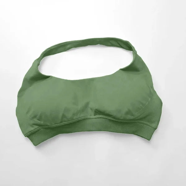 Impact Sports Bra for Women – Seamless Halter Top with High Support & Open Back for Yoga and Gym
