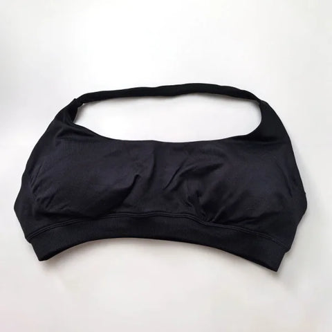 Impact Sports Bra for Women – Seamless Halter Top with High Support & Open Back for Yoga and Gym - black / XL