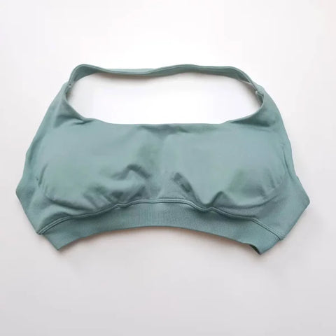 Impact Sports Bra for Women – Seamless Halter Top with High Support & Open Back for Yoga and Gym - Light green / L