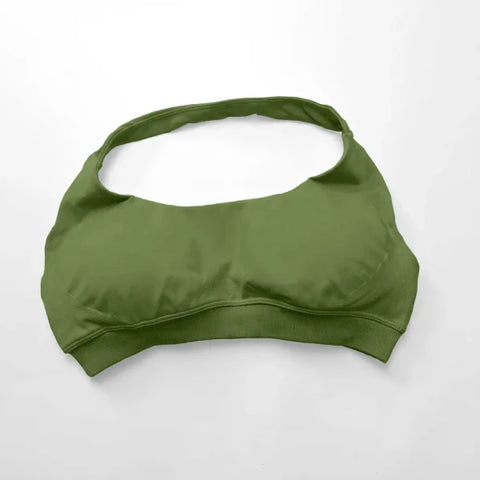 Impact Sports Bra for Women – Seamless Halter Top with High Support & Open Back for Yoga and Gym