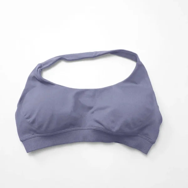 Impact Sports Bra for Women – Seamless Halter Top with High Support & Open Back for Yoga and Gym