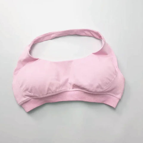 Impact Sports Bra for Women – Seamless Halter Top with High Support & Open Back for Yoga and Gym - Pink / M