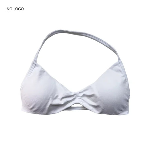 Impact Sports Bra – Strappy Backless Yoga Gym Bra with Removable Cups for Women - White / S