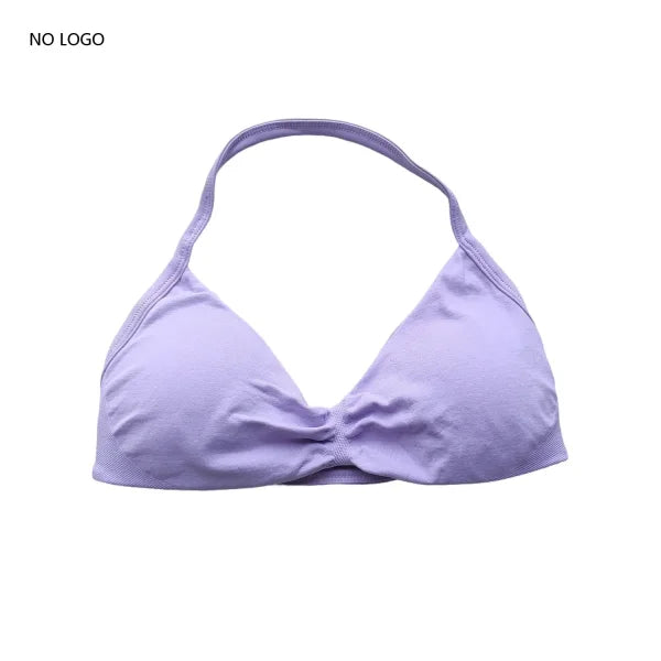 Impact Sports Bra – Strappy Backless Yoga Gym Bra with Removable Cups for Women - Lavender / S