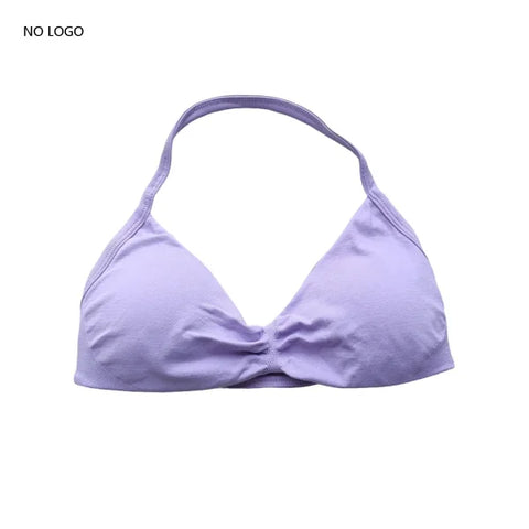 Impact Sports Bra – Strappy Backless Yoga Gym Bra with Removable Cups for Women - Lavender / S