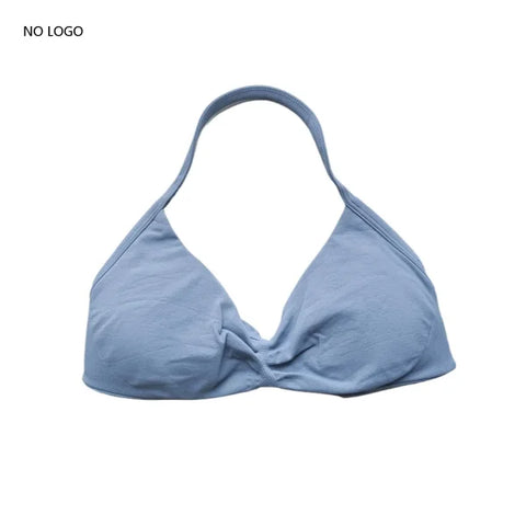 Impact Sports Bra – Strappy Backless Yoga Gym Bra with Removable Cups for Women - Light Fog / S
